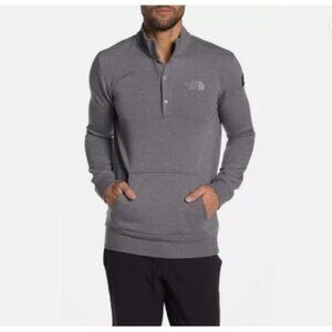 The North Face Men's Snap Neck Knit Jacket Pullover in Gray Size L
